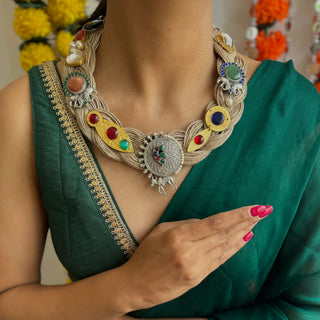 Reema // Ornamental Jute Necklace // Dharohar July'24 Edit