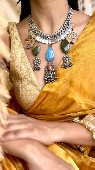 Kiran | One of a Kind Kohlapuri Necklace with Mukhtalif Stones