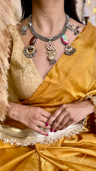 Ritu | One of a Kind Kohlapuri Necklace with Mukhtalif Stones