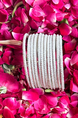 The Shwet Moti Bangle Stack