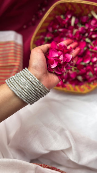 The Shwet Moti Bangle Stack