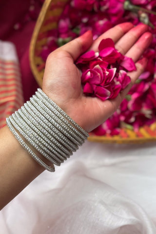 The Shwet Moti Bangle Stack