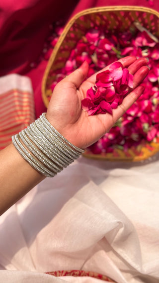 The Shwet Moti Bangle Stack