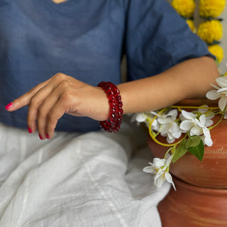 Laal Jalebi | Twisty Glass Bangle Pair | Kanchan June'24