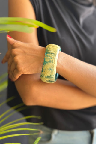 Zehra | One of a Kind Vintage Wooden Handpainted Bangle