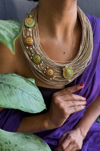 Meena | One of Kind Ornamental Jute Necklaces