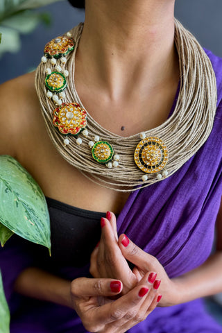 Vidya | One of Kind Ornamental Jute Necklaces