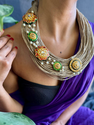 Vidya | One of Kind Ornamental Jute Necklaces