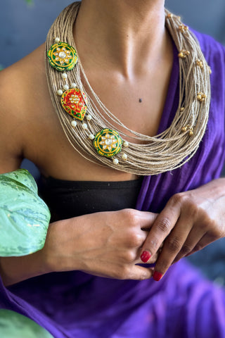 Mugdha | One of Kind Ornamental Jute Necklaces