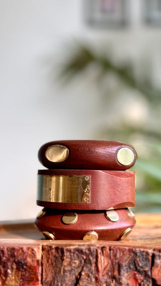 The Classic Wooden Bangle Stack | Vintage Wooden & Resin Bangle Stack