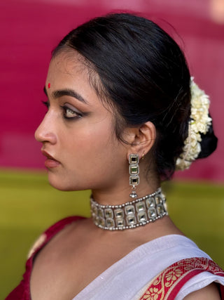 The Sheesh Mirrorwork Choker wih Earrings