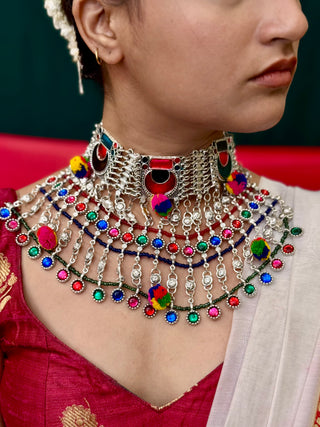 The Maharani Afghan Necklace with Thread Work