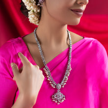 Load image into Gallery viewer, Padmini | Heritage Stone Work Pearl Drop Long Necklace Set | Shaam Rangeen
