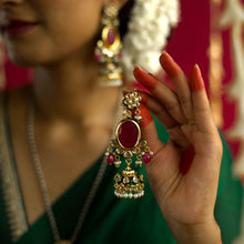 Load image into Gallery viewer, Mridula | Round Cut Glass &amp; Kundan Earrings | Kanak ~ Kundan for Teej
