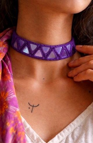 Aabha Purple Fabric Choker