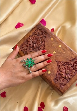 Hariyali Vintage Afghan Angoothi | Firdaus Afghan Jewellery