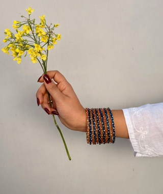 Seher Ki Roshni Roshna Stack - Blue & Peach (Set of 12) | Rang Barse