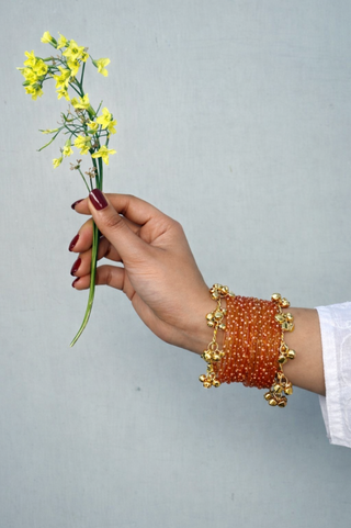 Bahaar Haldi Roshna Bangles with Sunehri Ghunghroo Bangles | Rang Barse