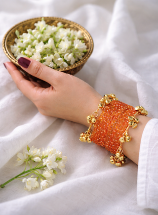 Bahaar Haldi Yellow Roshna Bangles with Sunehri Ghunghroo Bangles | Rang Barse