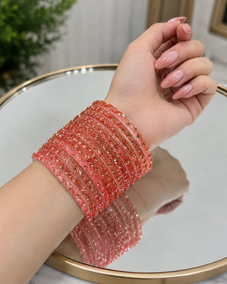 Nisha Pink Roshna Bangles  (Set of 12) | Rang Barse