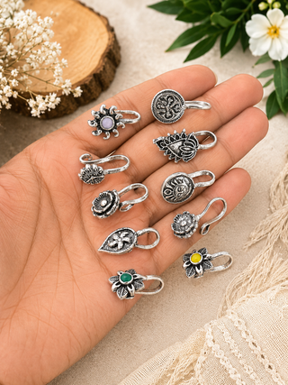 Dhara Nose Clip Combo | Silver Lookalike Nose Clips Made in Jaipur