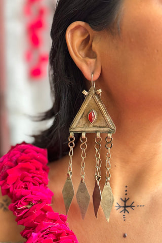 Ozra Turkmeni Earrings | Firdaus Afghan Jewellery by Janpath Online Jan'25