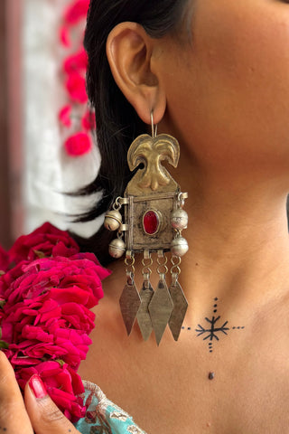 Nsera Turkmeni earrings | Firdaus Afghan Jewellery by Janpath Online Jan'25