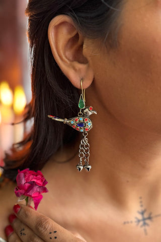 Leeda Afghani Bird Earrings | Firdaus Afghan Jewellery by Janpath Online Jan'25