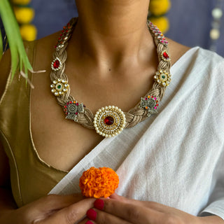 Zara // Ornamental Jute Necklace // Dharohar October'24 Edit