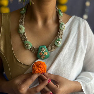 Zubaida // Ornamental Jute Necklace // Dharohar October'24 Edit