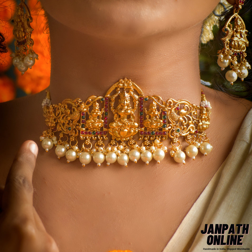 Gopika | Temple Style Necklace Set | Abhushanam