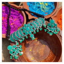 Load image into Gallery viewer, Nutan | Colored Glass Mirror Work Chokers | Rang
