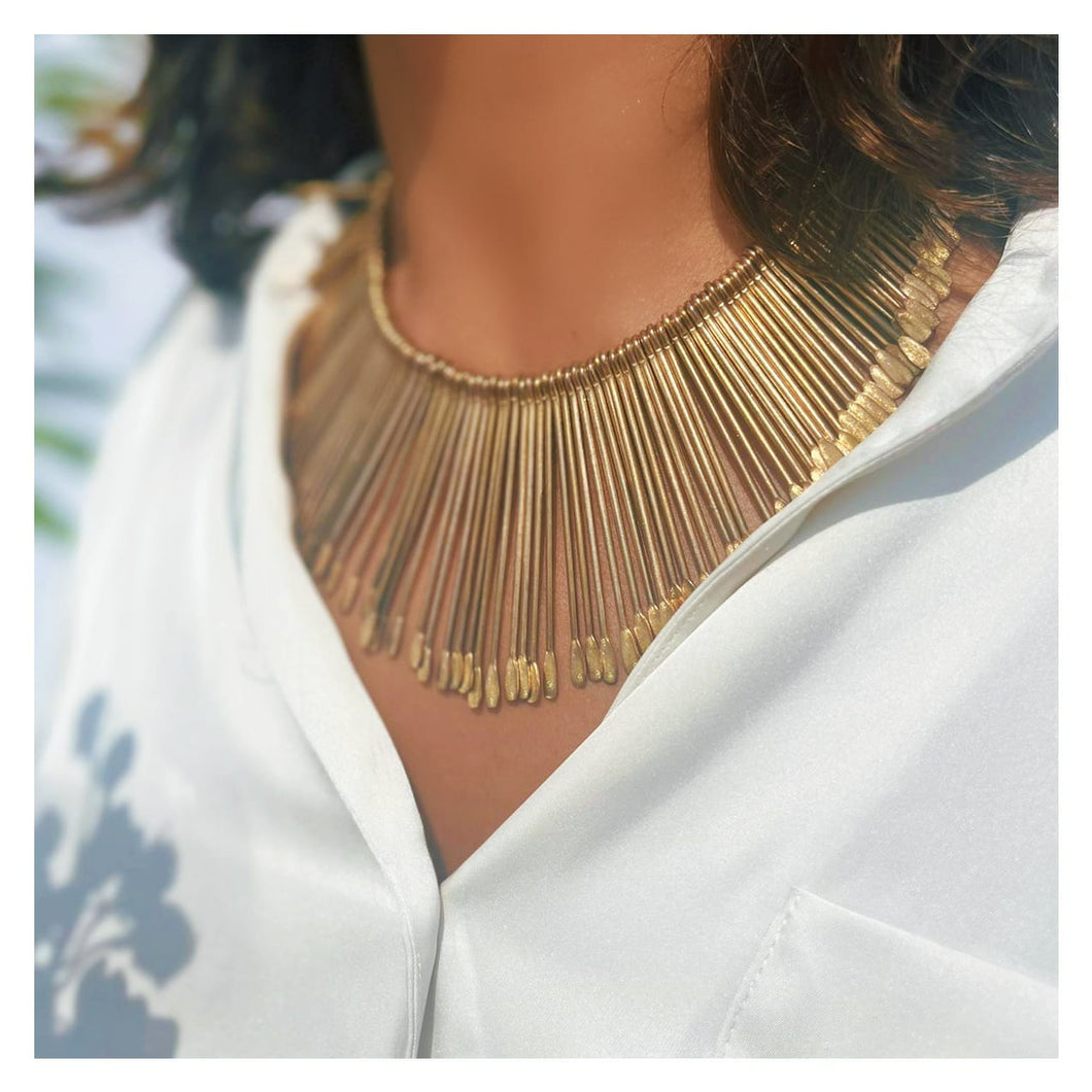 Medusa - The Statement Spike Necklace in Gold // Sona Chandi