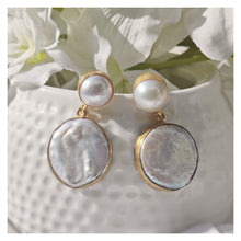 Load image into Gallery viewer, Anaïs //  Baroque Pearl Drop Earrings  // Colorpop
